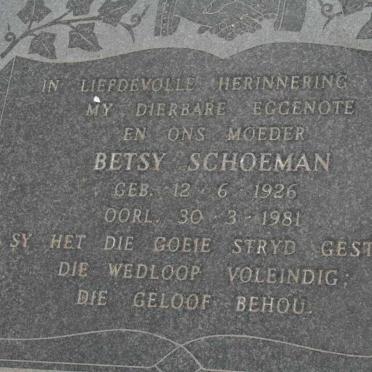 SCHOEMAN Betsy 1926-1981