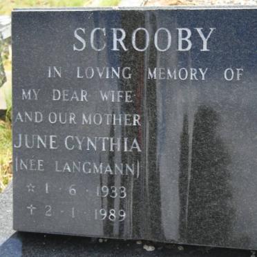 SCROOBY  June Cynthia nee LANGMANN 1933-1989