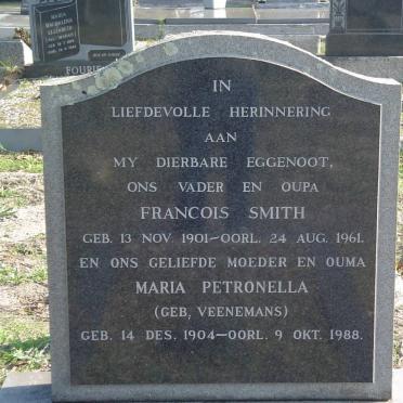 SMITH Francois 1901-1961 &amp; Maria Petronella VEENEMANS 1904-1988