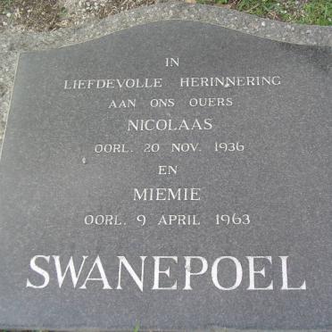 SWANEPOEL Nicolaas -1936 &amp; Miemie -1963
