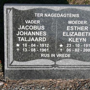 TALJAARD Jacobus Johannes 1912-1961 &amp; Esther Elizabeth KLEYN 1913-2008