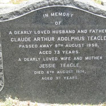TEAGLE Claude Arthur Adolphus -1950 &amp; Jessie -1974