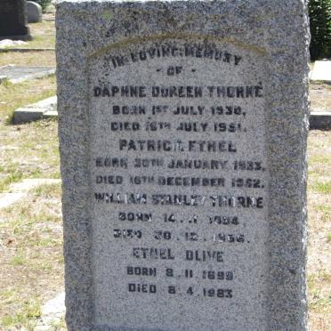 THORNE William Stanley 1894-1966 &amp; Ethel Olive 1899-1983 :: THORNE Daphne Doreen 1930-1951
