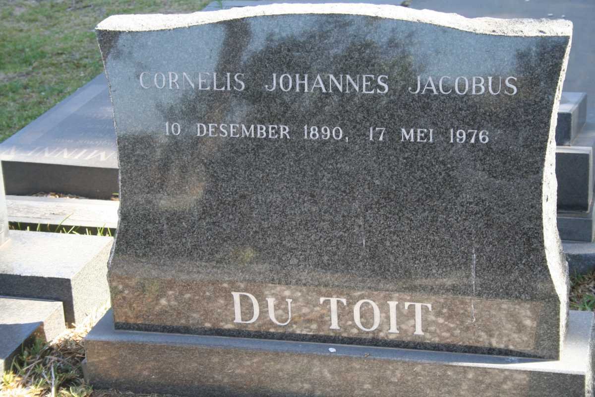 TOIT Cornelis Johannes Jacobus, du 1890-1976