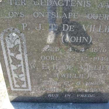 VILLIERS P.J.T., de 1876-1944 :: VILLIERS W.E.H., de 1880-1963