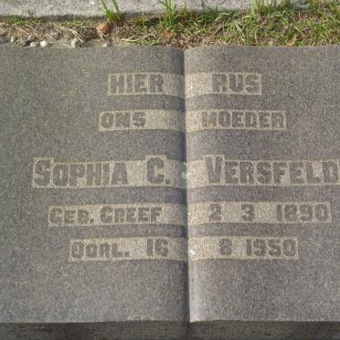 VERSFELD Sophia C. nee GREEF 1890-1950