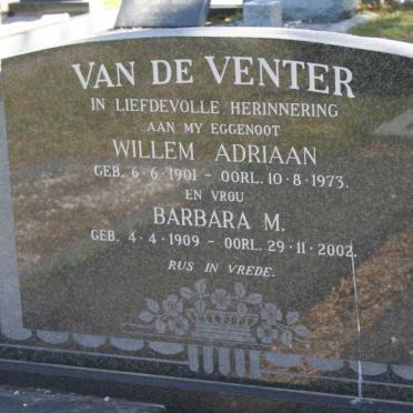 VENTER Willem Adriaan, van de 1901-1973 &amp; Barbara M. 1909-2002