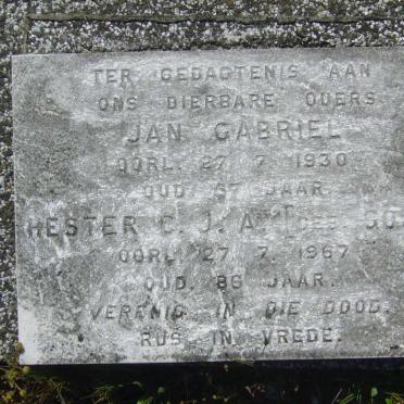 VERMEULEN Jan Gabriel -1930 &amp; Hester C.J.A. GOUS -1967