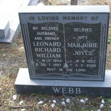 WEBB Leonard Richard William 1904-1997 &amp; Marjorie Joyce 1922-2000