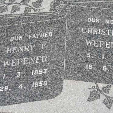 WEPENER Henry F. 1893-1958 &amp; Christina W. 1893-1970