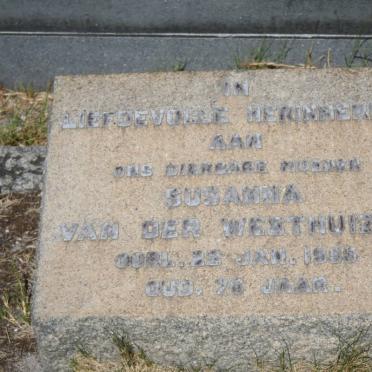 WESTHUIZEN Susanna, van der -1955
