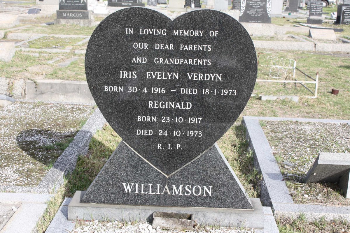 WILLIAMSON Reginald 1917-1973  &amp; Iris Evelyn Verdyn 1916-1973