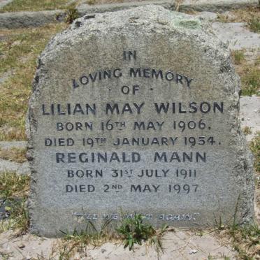 WILSON Lilian May 1906-1954 :: MANN Reginald 1911-1997