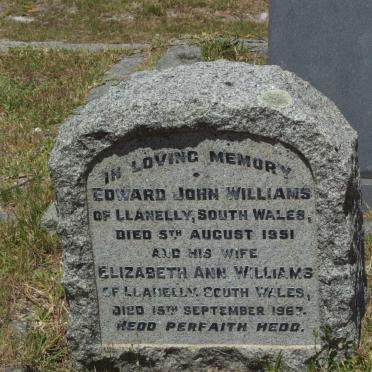 WILLIAMS Edward John -1951 &amp; Elizabeth Ann -1967