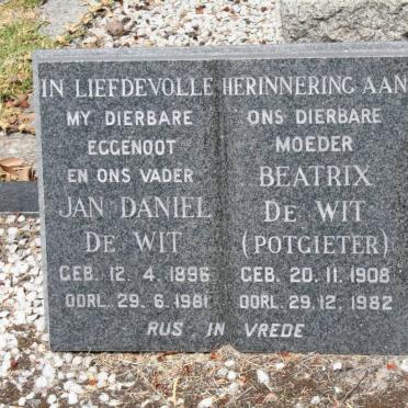 WIT Jan Daniel, de 1896-1981 &amp; Beatrix POTGIETER 1908-1982