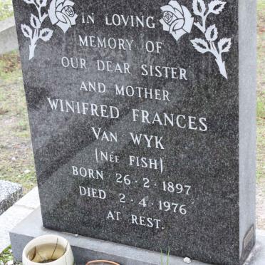 WYK Winifred Frances, van nee FISH 1897-1976