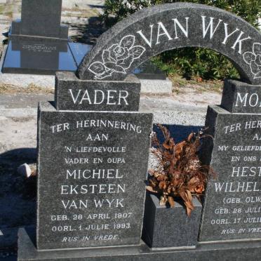 WYK Michiel Eksteen, van 1907-1993 &amp; Hester Wilhelmina OLWAGE 1907-1964