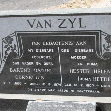 ZYL Barend Daniel Cornelius, van 1900-1974 &amp; Hester Helena 1907-1983 :: ?