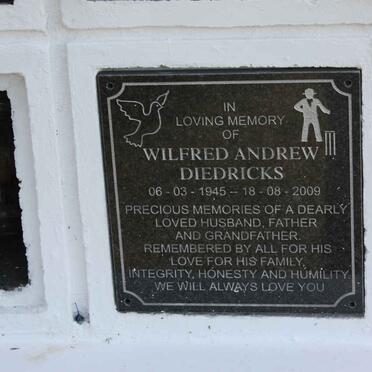 DIEDRICKS Wilfred Andrew 1945-2009
