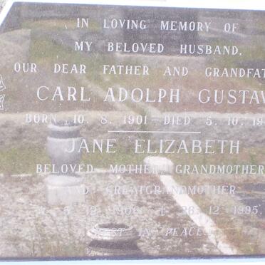 ? Carl Adolph Gustav 1901-1965 &amp; Jane Elizabeth 1906-1995