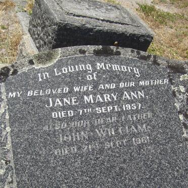 ? John William -1961 &amp; Jane Mary Ann -1957