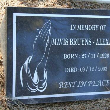 ALEXANDER Mavis, Bruyns 1926-2003