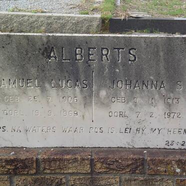ALBERTS Samuel Lucas 1906-1969 &amp; Johanna S. 1913-1972