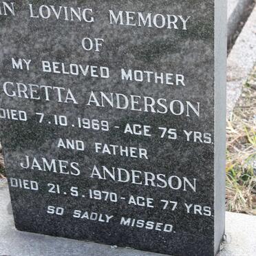 ANDERSON James -1970 &amp; Gretta -1969