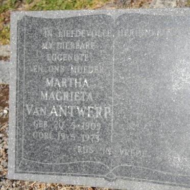 ANTWERP Martha Margrieta, van 1909-1973