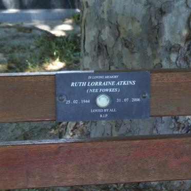 ATKINS Ruth Lorraine nee FOWKES 1944-2006
