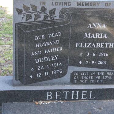 BETHEL Dudley 1914-1976 &amp; Anna Maria Elizabeth 1916-2001