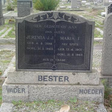 BESTER Jeremia J.J. 1898-1963 &amp; Maria F. SPIES 1901-1962