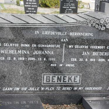 BENEKE Jan Diederick 1915-1971 &amp; Wilhelmina Johanna 1919-1988