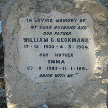BECKMANN William C. 1900-1964 &amp; Emma 1903-1991