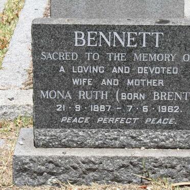 BENNETT Mona Ruth nee BRENT 1887-1962