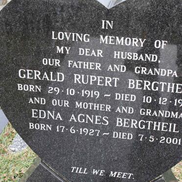 BERGTHEIL Gerald Rupert 1919-1972 &amp; Edna Agnes 1927-2001