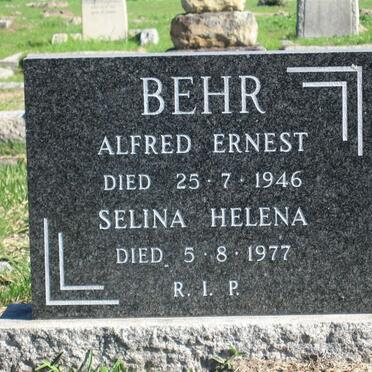 BEHR Alfred Ernest -1946 &amp; Selina Helena -1977