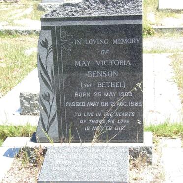 BENSON May Victoria nee BETHEL 1903-1969 :: BENSON Walter 1900-1978