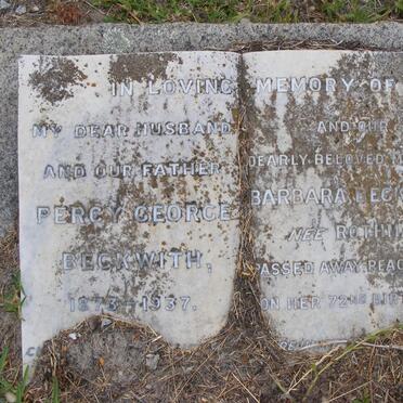 BECKWITH Percy George 1873-1937 &amp; Barbara ROTHMAN