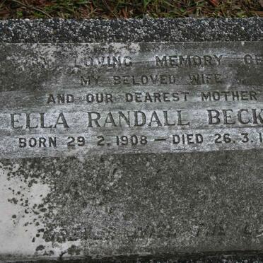 BECKER Ella Randall 1908-1976