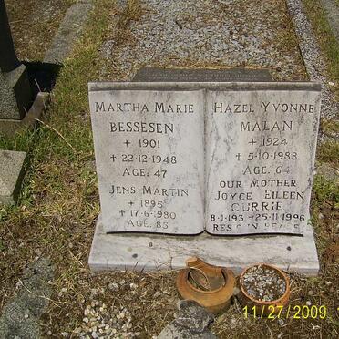 BESSESEN Jens Martin 1895-1980 & Martha Marie 1901-1948 :: MALAN Hazel Yvonne 1924-1988 :: CURRIE Joyce Eileen 193?-1996