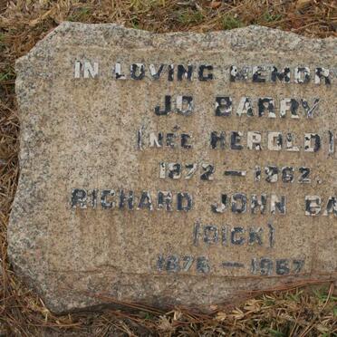 BARRY Richard John 1876-1967 &amp; Jo HEROLD 1872-1962
