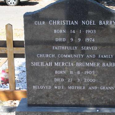 BARRY Christiaan Noel 1903-1974 &amp; Sheilah Mercia Brummer 1905-2000