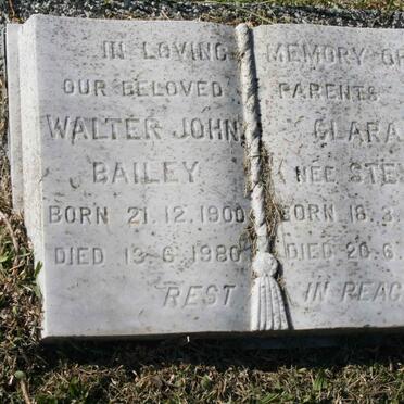 BAILEY Walter John 1900-1980 &amp; Clara STEYN 1903-1981