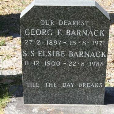 BARNACK Georg F. 1897-1971 &amp; S.S. Elsibe 1900-1988
