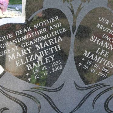 BAILEY Mary Maria Elizabeth 1923-2006 :: MAMPIES Shannen Lee 1993-2007