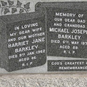 BARKLEY Michael Joseph -1974 &amp; Harriet Jane -1962