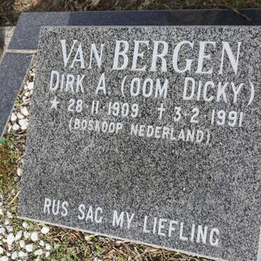 BERGEN Dirk A., van 1909-1991