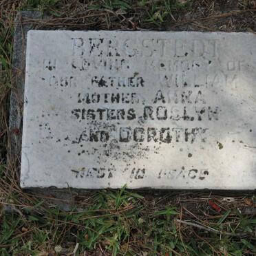 BERGSTEDT William &amp; Anka :: BERGSTEDT Roslyn :: BERGSTEDT Dorothy