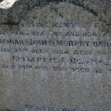 BERGSTEDT Jeremiah Murphy -1954 &amp; Charlotte E. -1958